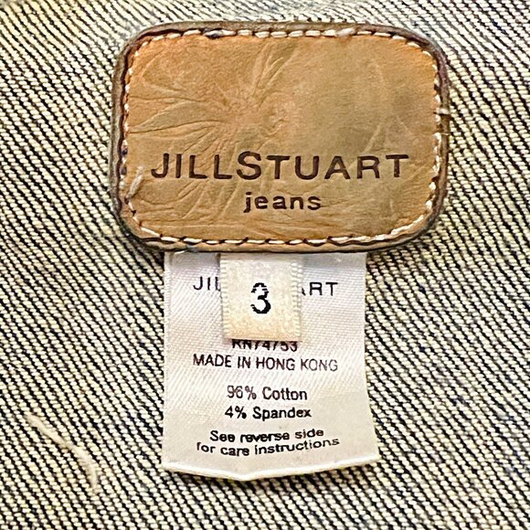 Jill Stuart Jeans Vintage Front Zip Denim Jacket V-Neck Classic Jean Blazer - Picture 11 of 11